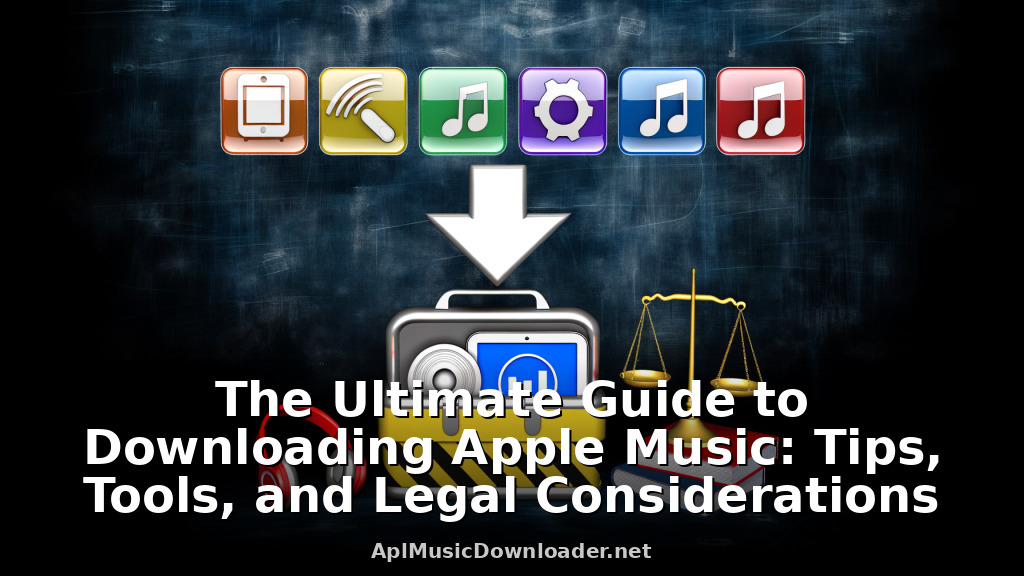 The Ultimate Guide to Downloading Apple Music: Tips, Tools, and Legal Considerations illustration about Explore the best practices for downloading Apple Music, including how to use aplmusicdownloader effectively while understanding the legal implications of downloading music online.